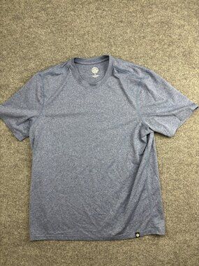 REI Co-op Shirt Mens Large Blue Heather Short Sleeve Performance Athletic Active